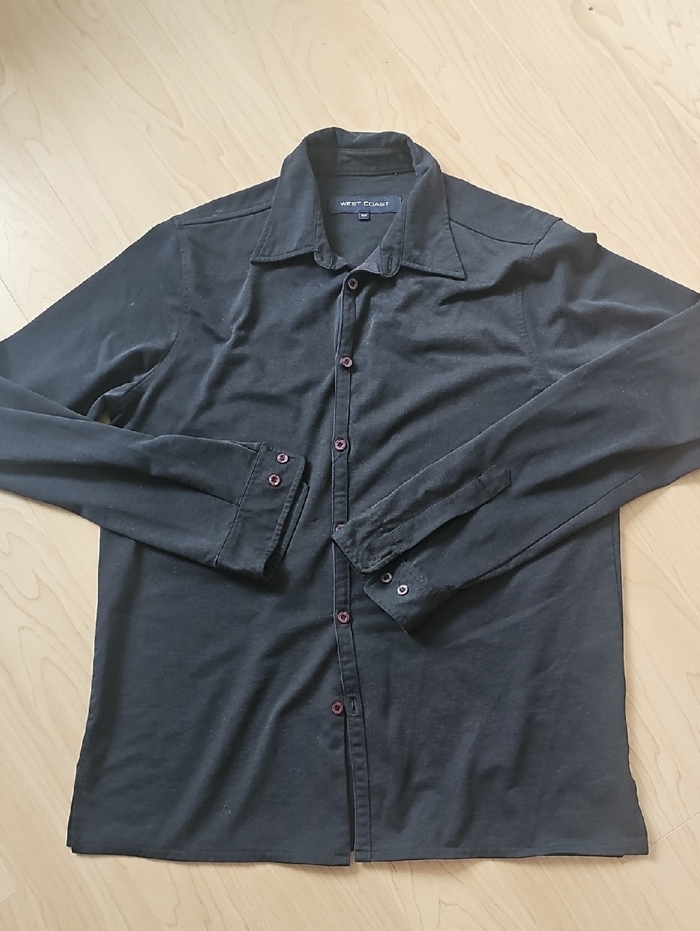 Black Long-Sleeve Button-Down Shirt